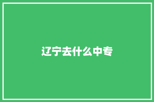 辽宁去什么中专