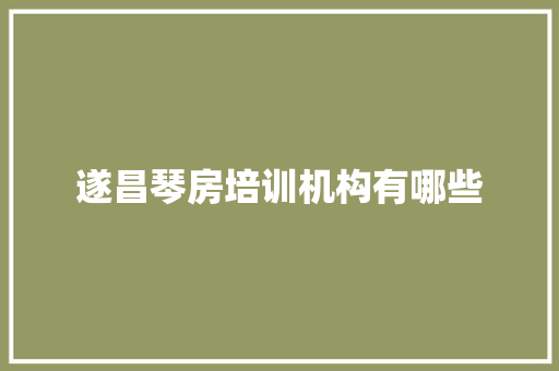 遂昌琴房培训机构有哪些
