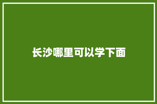 长沙哪里可以学下面
