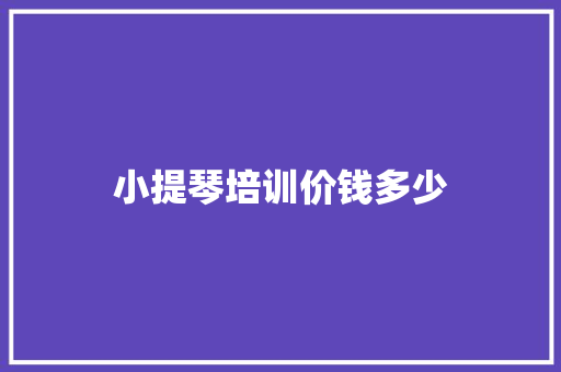 小提琴培训价钱多少