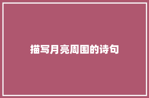 描写月亮周围的诗句