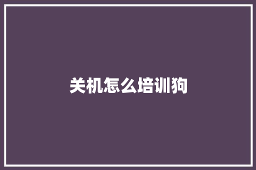 关机怎么培训狗