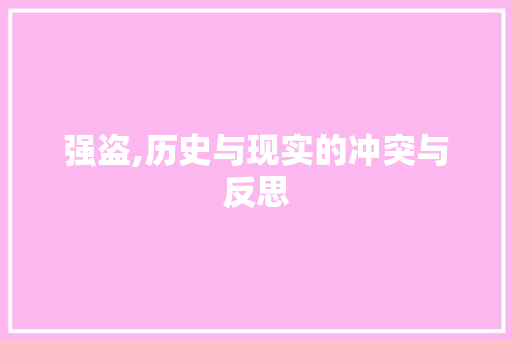 强盗,历史与现实的冲突与反思 写作社区