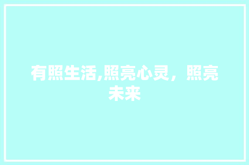 有照生活,照亮心灵，照亮未来