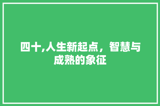 四十,人生新起点，智慧与成熟的象征