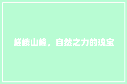 嵯峨山峰，自然之力的瑰宝 报告写作
