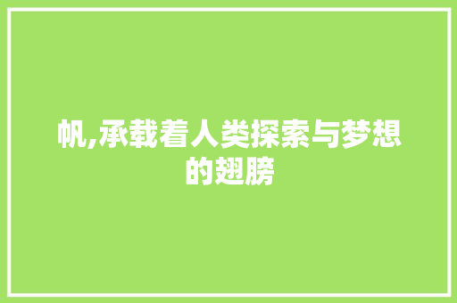 帆,承载着人类探索与梦想的翅膀