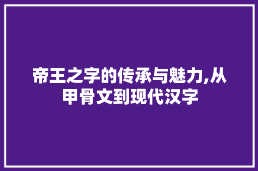 帝王之字的传承与魅力,从甲骨文到现代汉字