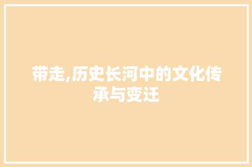 带走,历史长河中的文化传承与变迁