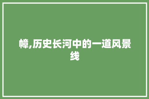 幛,历史长河中的一道风景线