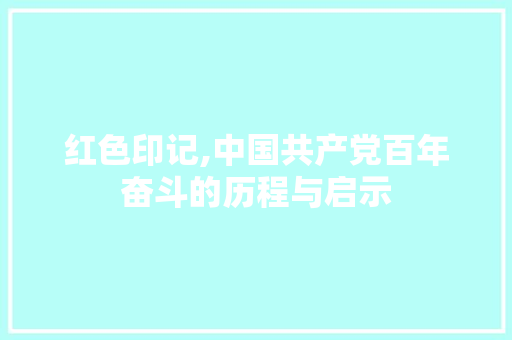 红色印记,中国共产党百年奋斗的历程与启示