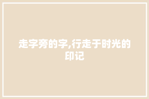 走字旁的字,行走于时光的印记