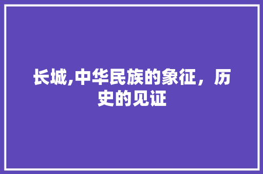 长城,中华民族的象征，历史的见证
