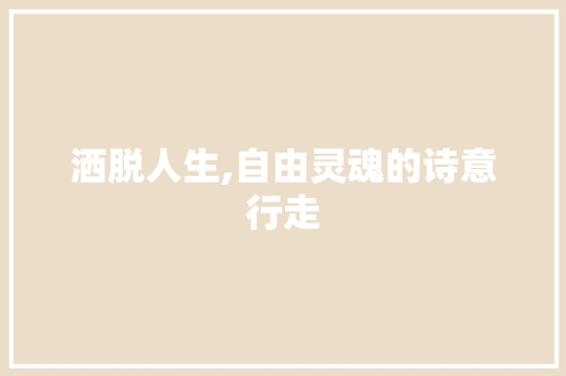 洒脱人生,自由灵魂的诗意行走 写作技巧