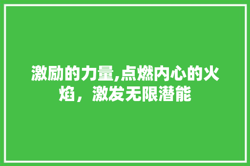 激励的力量,点燃内心的火焰，激发无限潜能