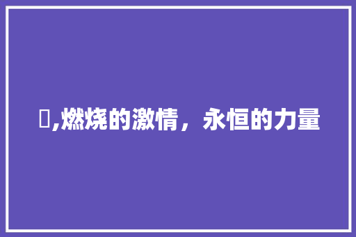 燚,燃烧的激情，永恒的力量 写作技巧