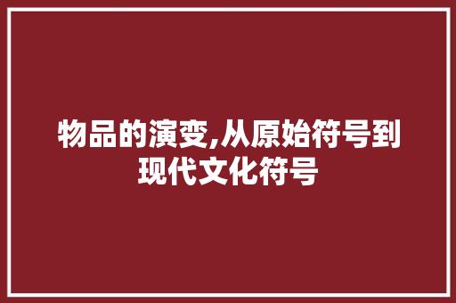 物品的演变,从原始符号到现代文化符号