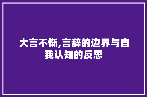 大言不惭,言辞的边界与自我认知的反思 简历模板