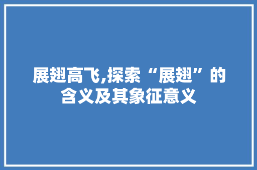展翅高飞,探索“展翅”的含义及其象征意义 诗歌创作