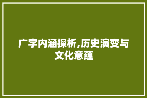 广字内涵探析,历史演变与文化意蕴 简历模板