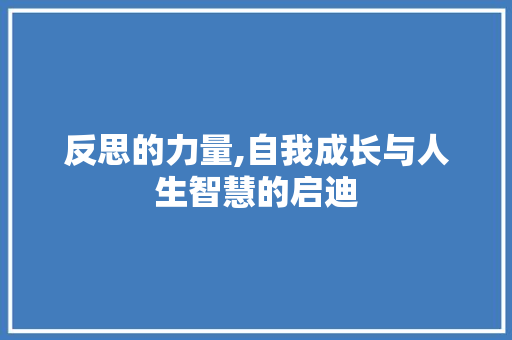 反思的力量,自我成长与人生智慧的启迪 简历模板
