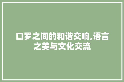 口罗之间的和谐交响,语言之美与文化交流 简历模板
