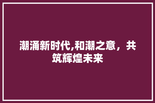 潮涌新时代,和潮之意，共筑辉煌未来 诗歌创作