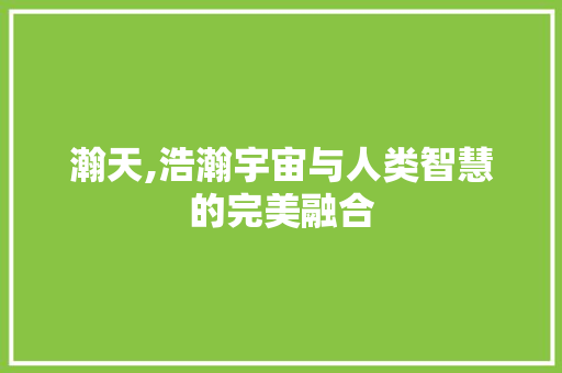 瀚天,浩瀚宇宙与人类智慧的完美融合