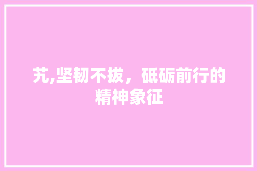 艽,坚韧不拔，砥砺前行的精神象征 写作素材