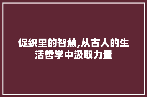 促织里的智慧,从古人的生活哲学中汲取力量 词汇积累