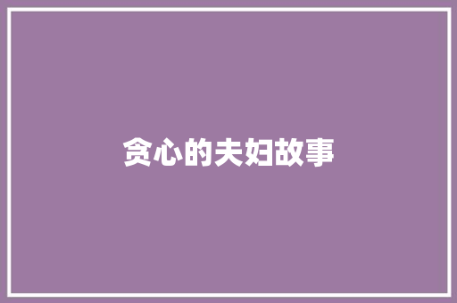 贪心的夫妇故事 简历模板