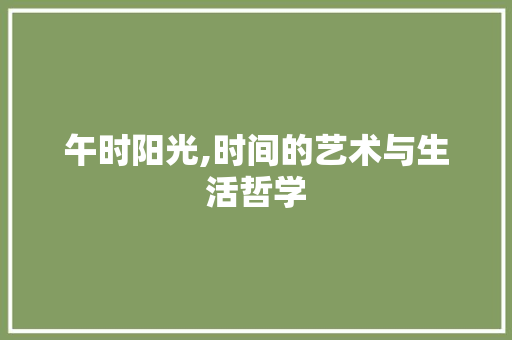 午时阳光,时间的艺术与生活哲学 词汇积累