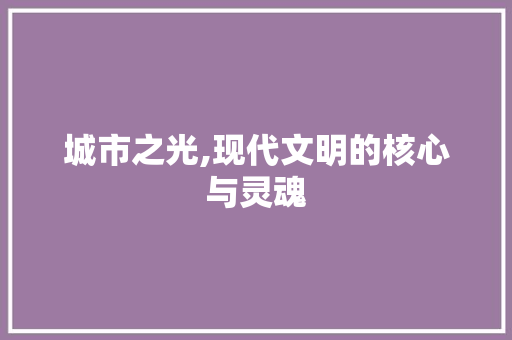 城市之光,现代文明的核心与灵魂