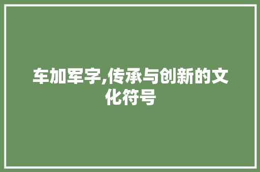 车加军字,传承与创新的文化符号