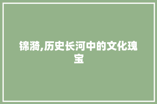 锦漪,历史长河中的文化瑰宝