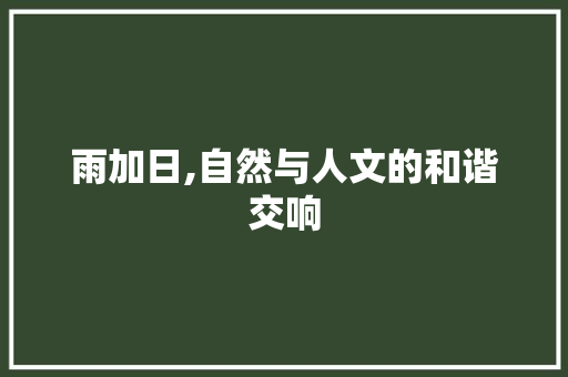 雨加日,自然与人文的和谐交响 写作技巧