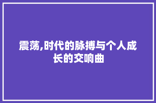 震荡,时代的脉搏与个人成长的交响曲 写作素材
