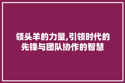 领头羊的力量,引领时代的先锋与团队协作的智慧