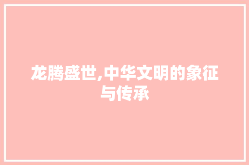 龙腾盛世,中华文明的象征与传承