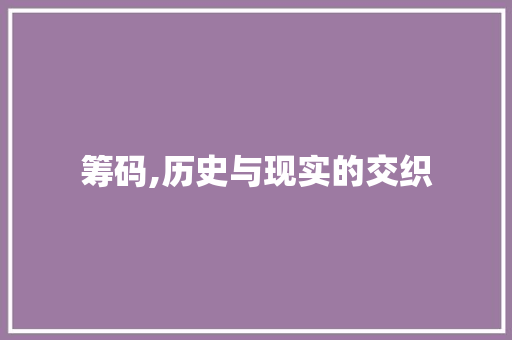 筹码,历史与现实的交织