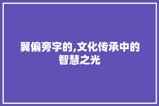 翼偏旁字的,文化传承中的智慧之光 写作社区