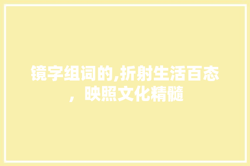 镜字组词的,折射生活百态，映照文化精髓