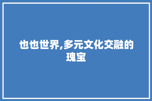 也也世界,多元文化交融的瑰宝 报告写作