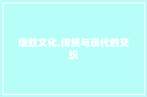 墙蚊文化,传统与现代的交织 写作社区
