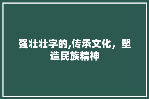 强壮壮字的,传承文化，塑造民族精神
