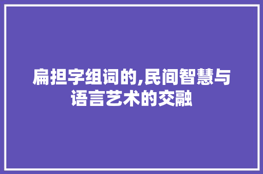 扁担字组词的,民间智慧与语言艺术的交融