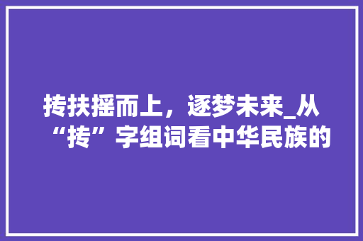抟扶摇而上，逐梦未来_从“抟”字组词看中华民族的奋斗精神