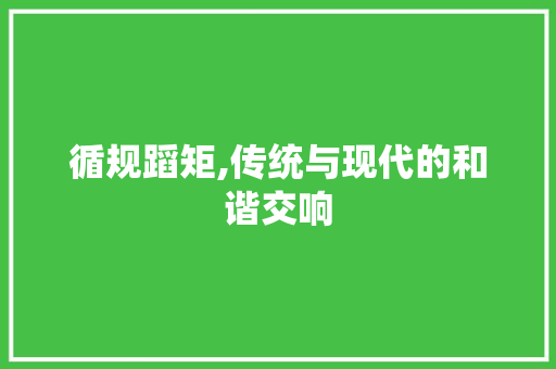 循规蹈矩,传统与现代的和谐交响