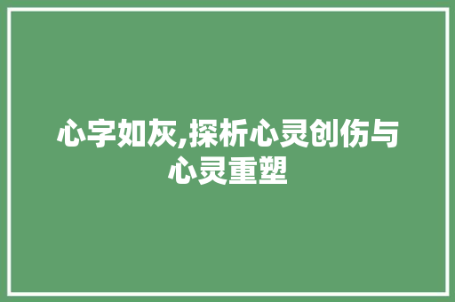 心字如灰,探析心灵创伤与心灵重塑