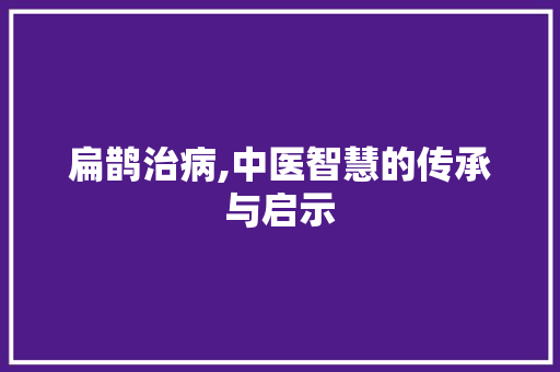 扁鹊治病,中医智慧的传承与启示